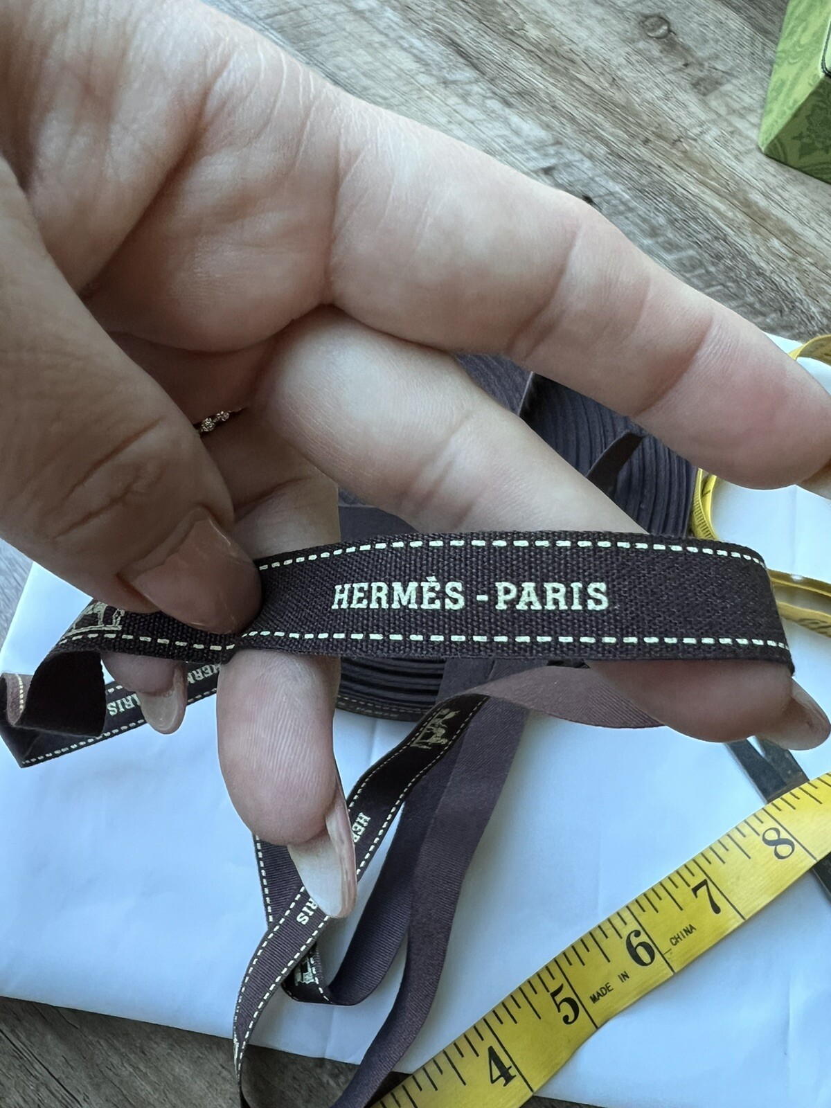 Hermes ribbon sold by the bundle 3 yards (108in) cut by one piece only