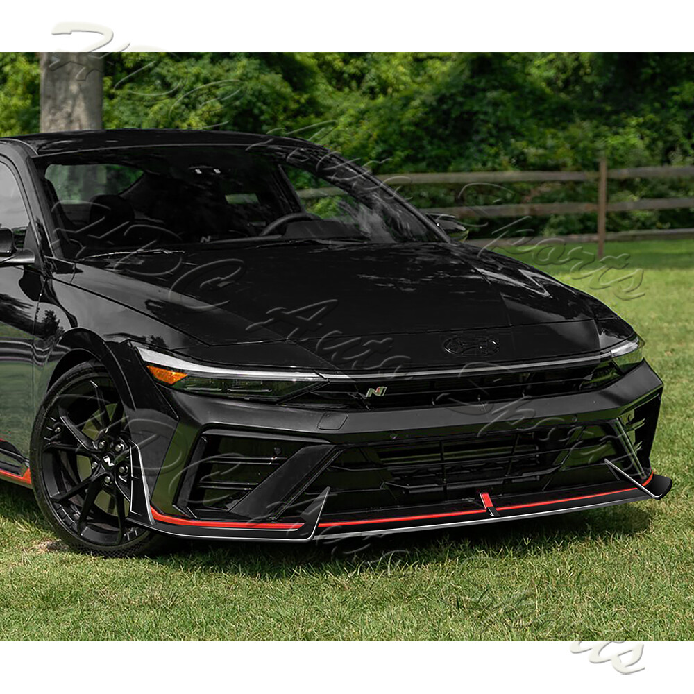 For 2024-2025 Hyundai Elantra N-Line Painted Black Front Bumper Lip Spoiler