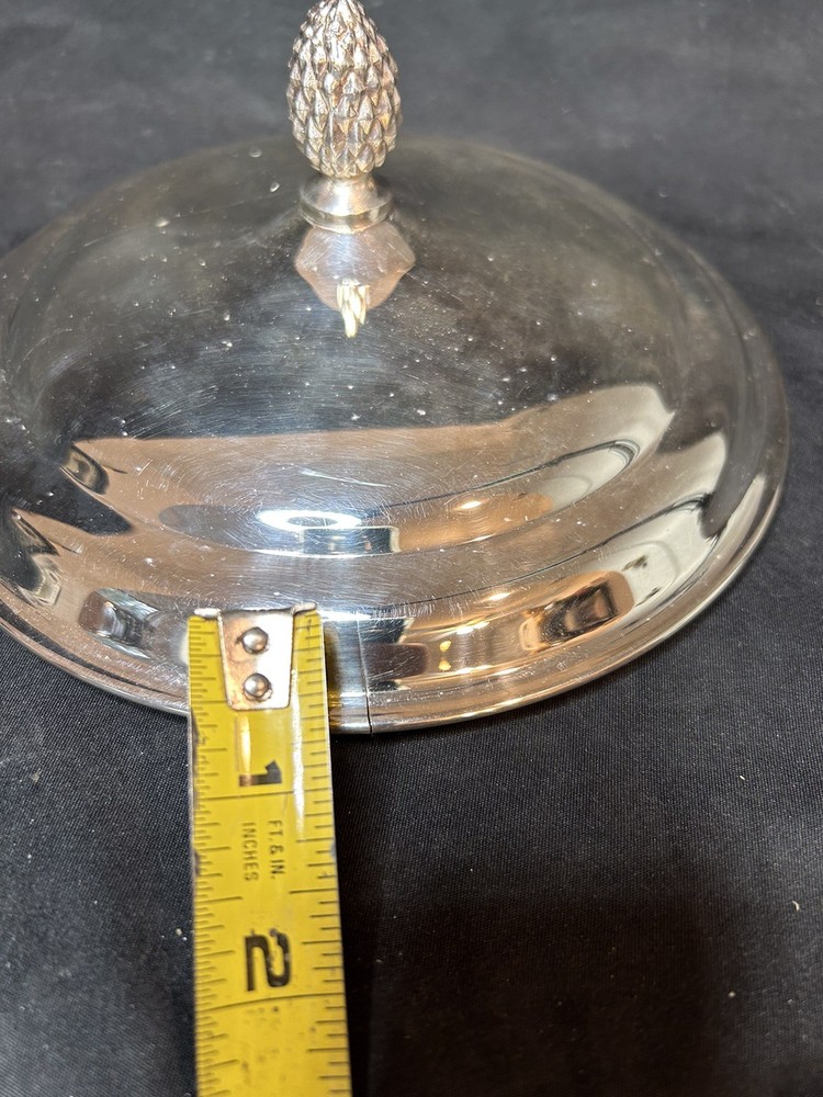 Sheffield Silverplate Casserole Dish w Lid Pyrex Insert 128