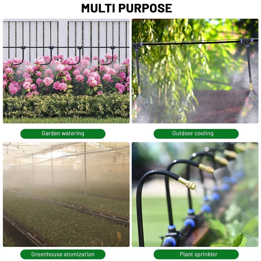 All-in-One 50FT Adjustable Drip Watering System with Quick Connector Setup