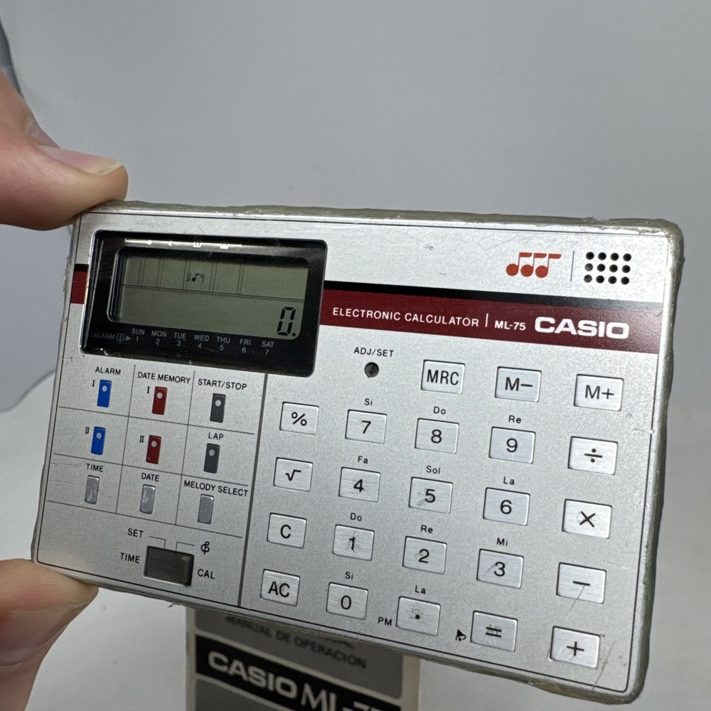 casio ml-75 calculator w/ Manual + Case + Batteries TESTED
