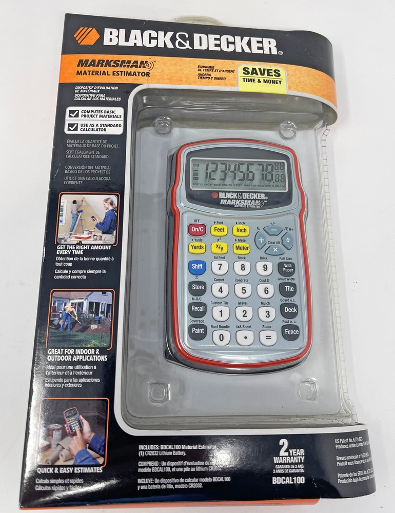 Marksman Material Estimator Black & Decker Calculator BDCAL100 New Unopened