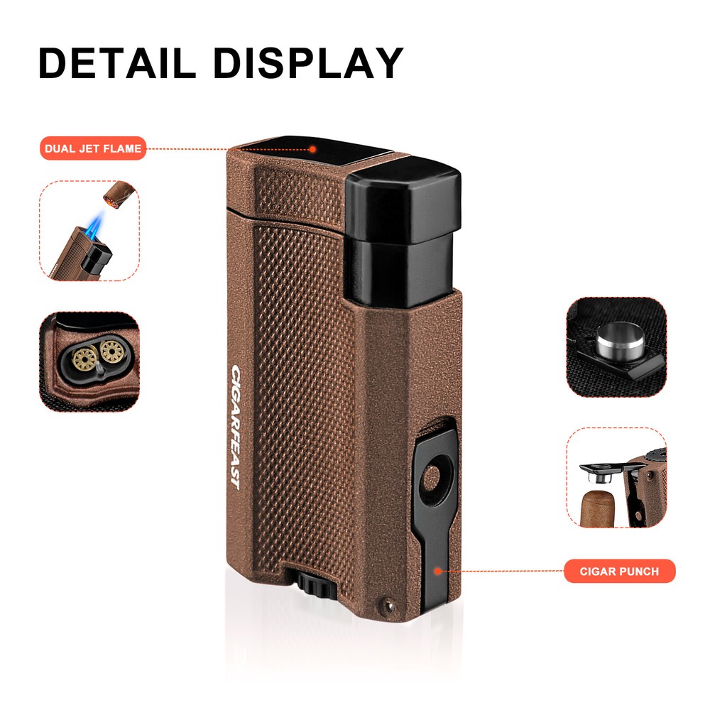 Torch Lighter Butane Refillable Dual Jet Flame Adjustable Windproof Lighter Gift