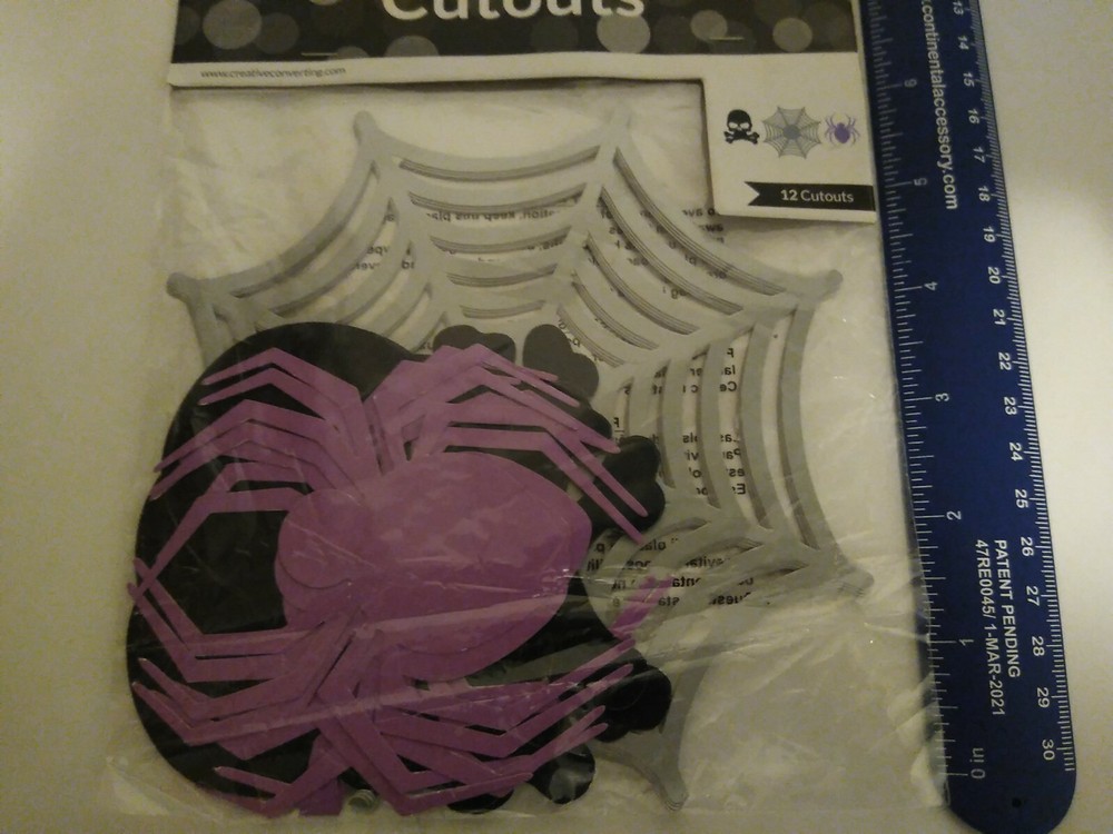 12 Halloween Cutouts Skull,Web and Spider.