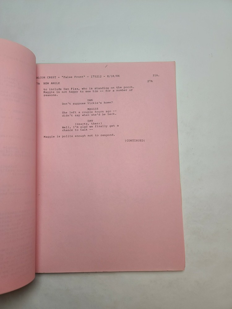 FALCON CREST / William Schmidt 1986 TV Script, Cesar Romero "False Front"