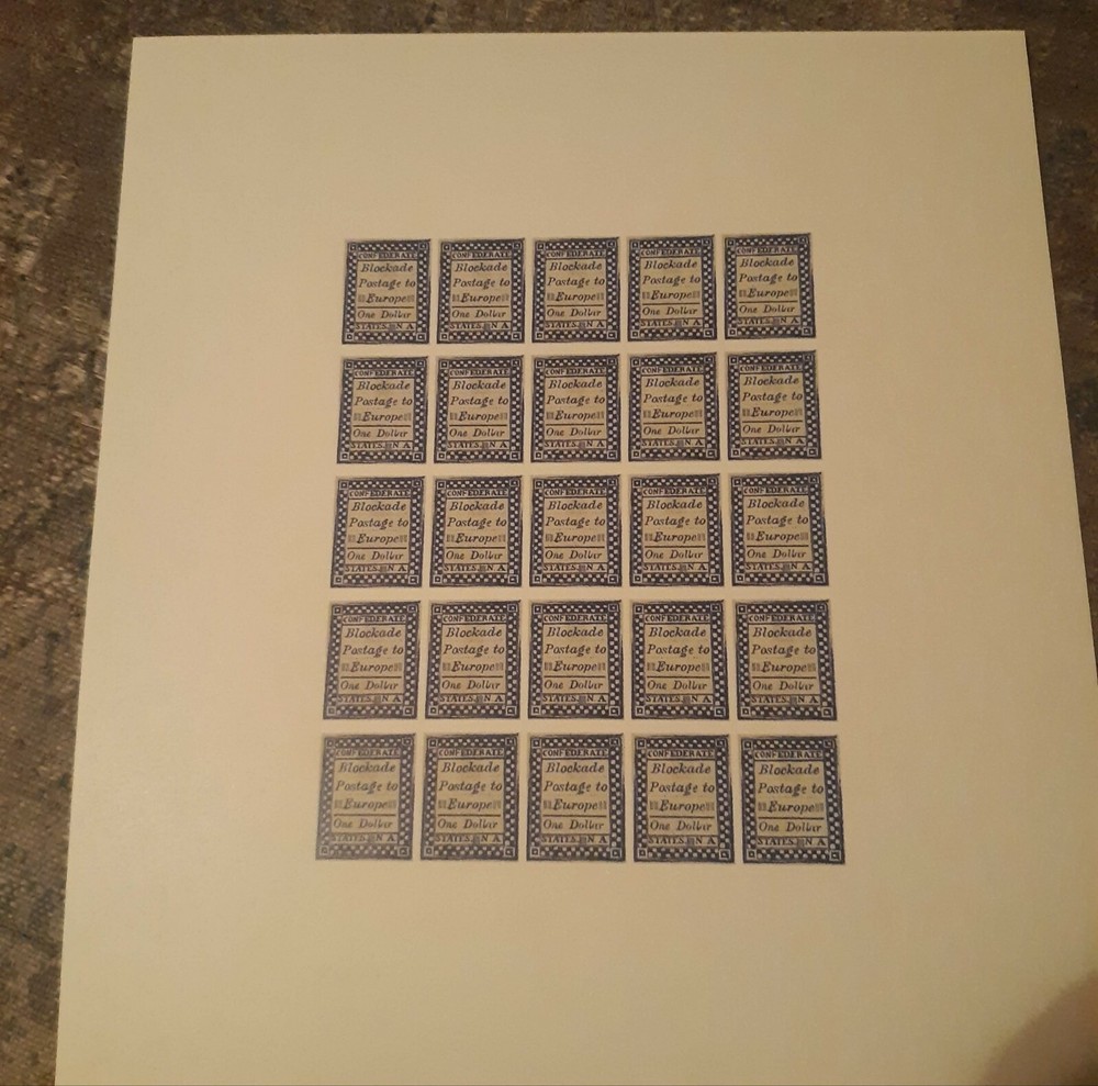 Confederate Facsimile Lithograph Reproduction Sheets 7 Different