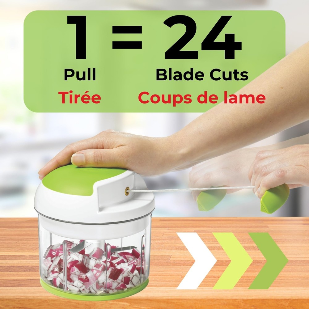 Starfrit Pull Chopper - Manual Food Processor, 3-Blade System