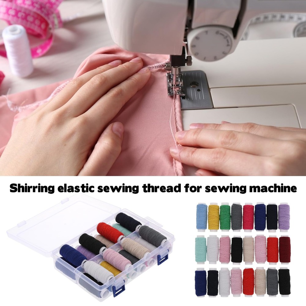 Elastic Sewing Thread for Sewing Machine, 0.5 mm Shirring Elastic Thread for