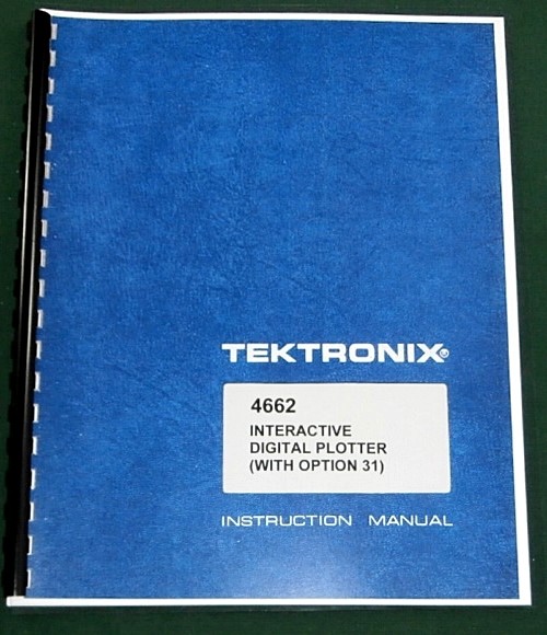 Tektronix 4662 Operators Manual: Comb Bound & Protective Plastic Covers