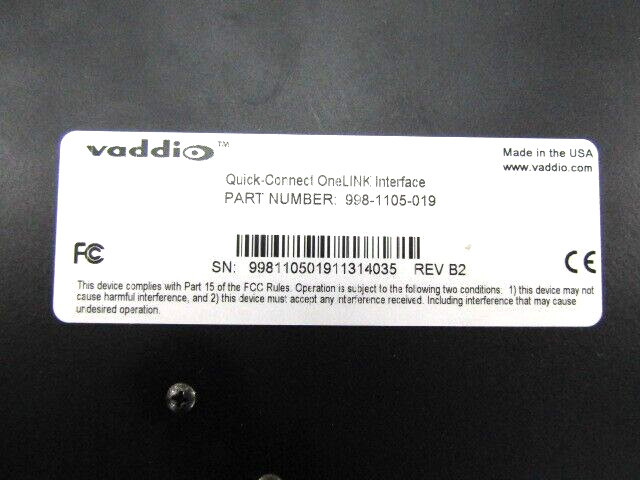 Vaddio 998-1105-019 Quick-Connect OneLINK Interface