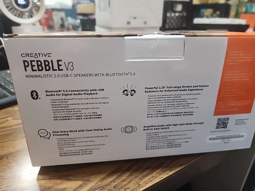 Creative Pebble V3 Minimalist 2.0 USB-C Speakers With Bluetooth *NWB