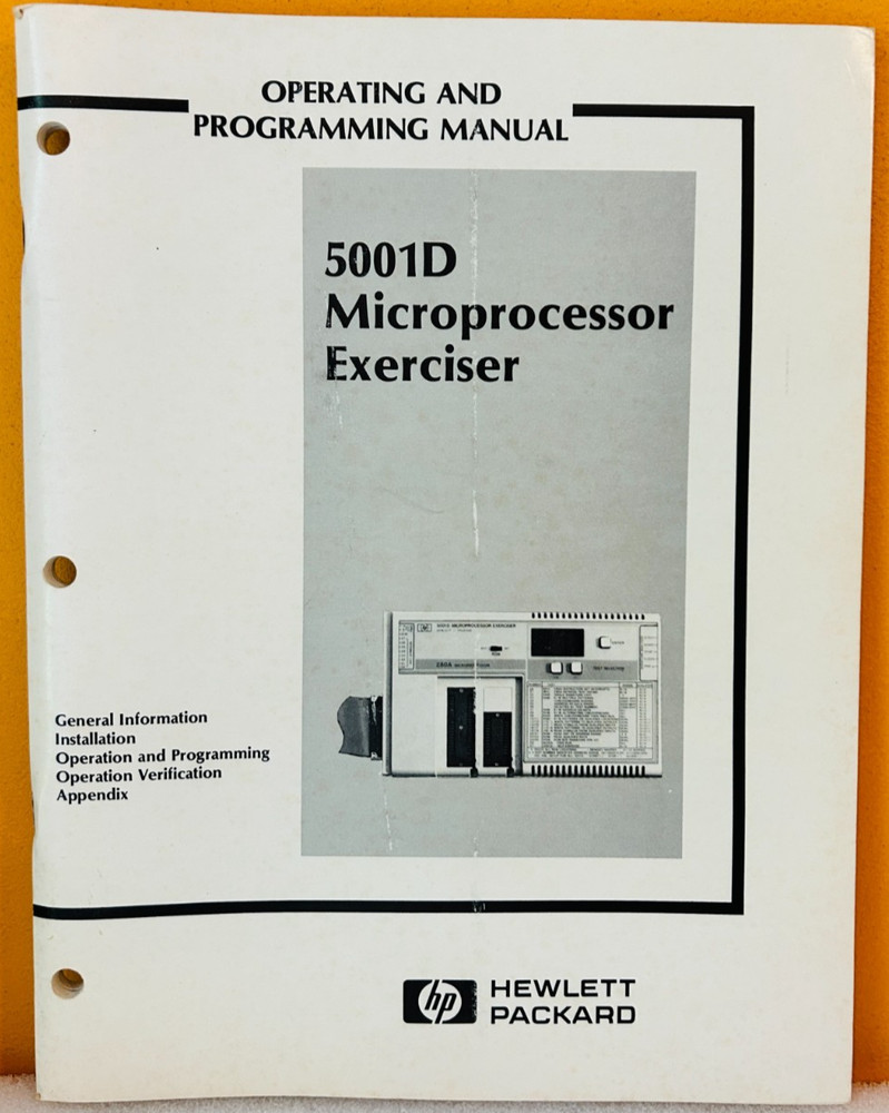 HP 05001-90010 1981 5001D Microprocessor Exerciser Oper & Programming Manual.