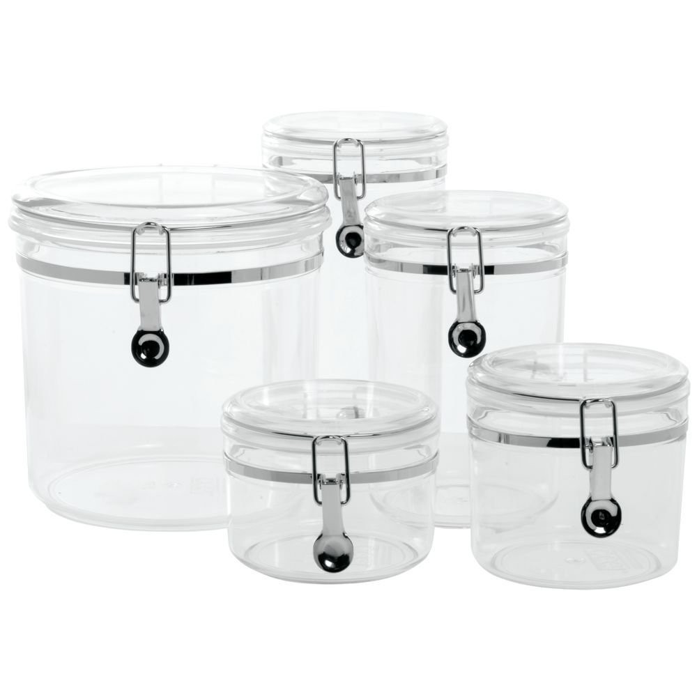 HUBERT® Clear Plastic Canister 152 Oz - 8"Dia x 8"H