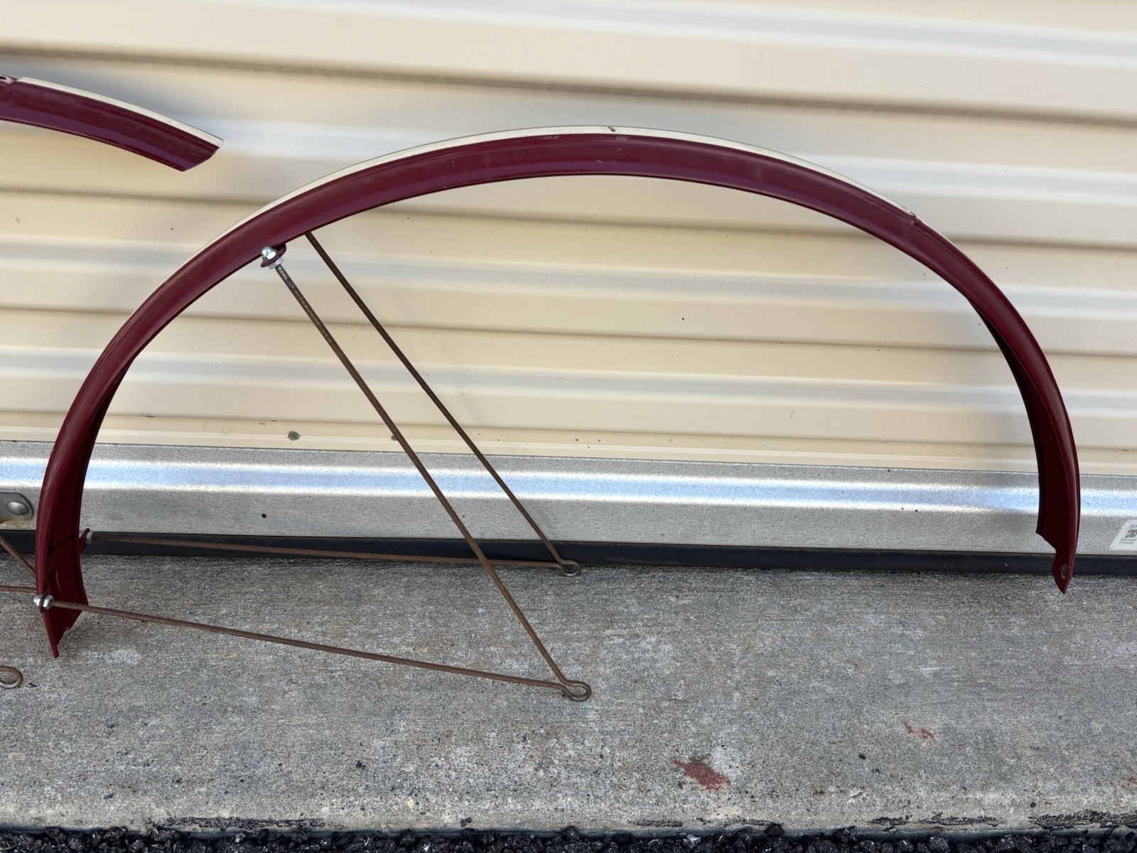 ANTIQUE 1900'S CIRCA 28" REPAINTED MOTORBIKE FRONT AND REAR FENDER SET