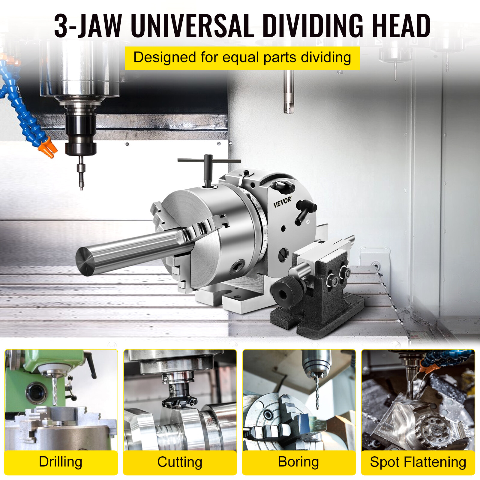 BS-0 Precision Dividing Head With 5\" 3-jaw Chuck STRUCTUAL DURABILITIES NEWEST