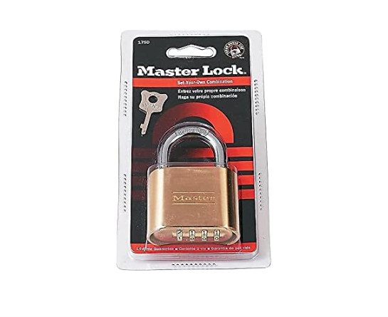 Master Lock Resettable Combination Padlock 2" wide Brass 175D