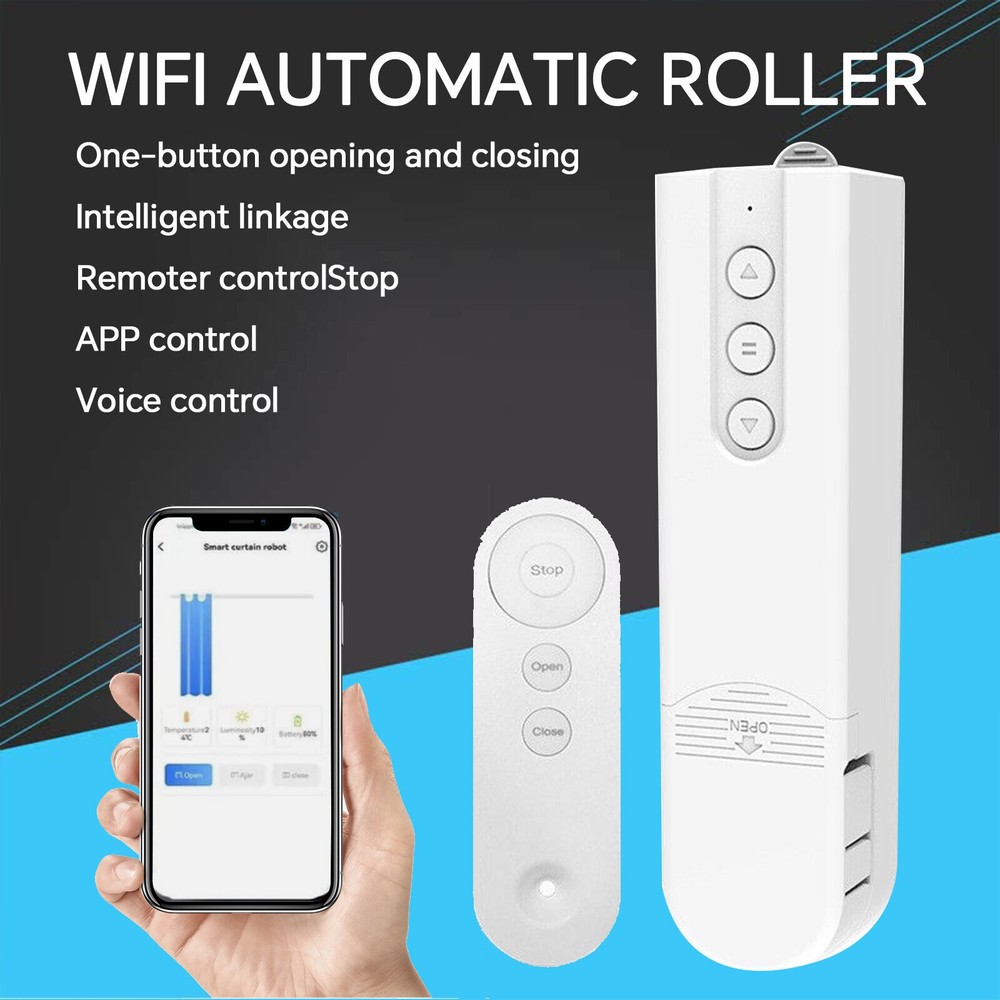 1Pcs Smart White Tuya Blind Motor Wifi Automatic Roller Shutter with App Control