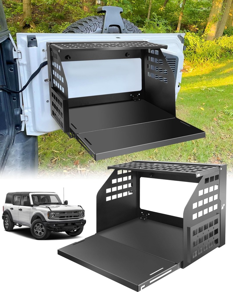 Pre-Assembled Rear Door Tailgate Foldable Table, Heavy Duty Foldable Tailgate...