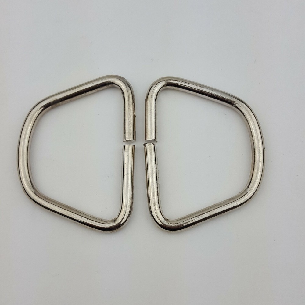 Pair of wide silver D rings