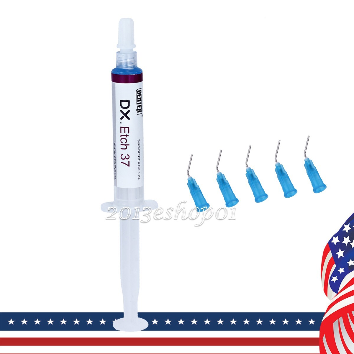 5 Kits Dentex Dental Acid Etch Etching Gel 37% 5 ml/syringe