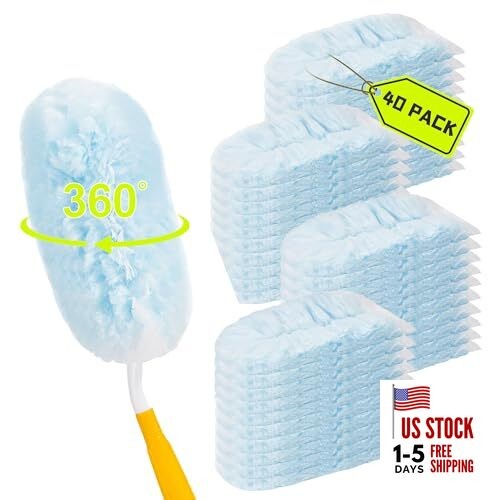 40 Count Duster Refills Compatible with Swiffer Dusters, 360° Heavy Duty 30