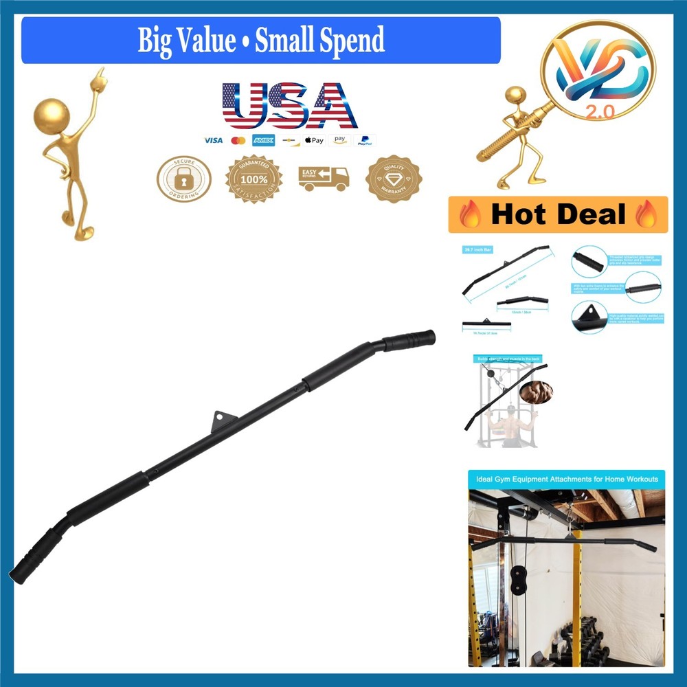39.7" LAT Pulldown Bar Attachment for Gym Strength Workout Body Training