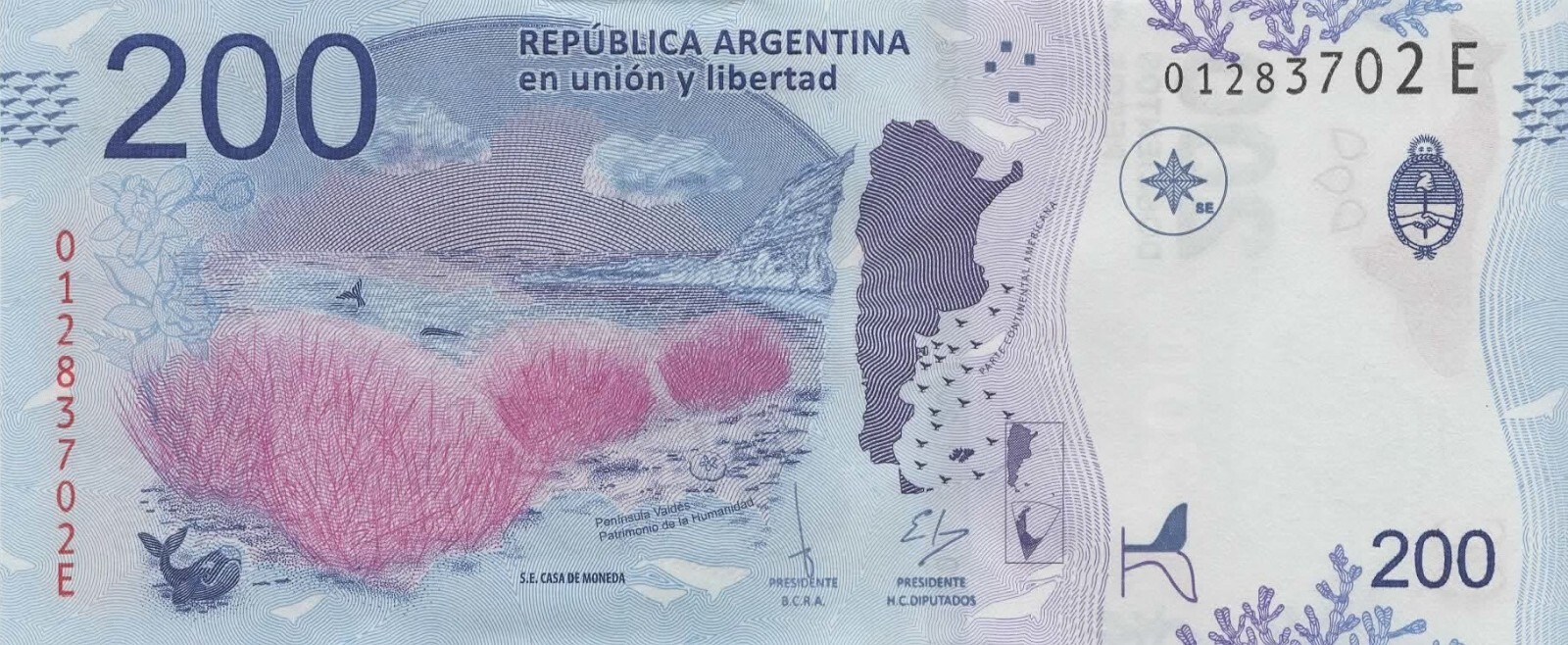 Argentina, 200 Pesos Banknote ND 2016, New Design UNC World Currency