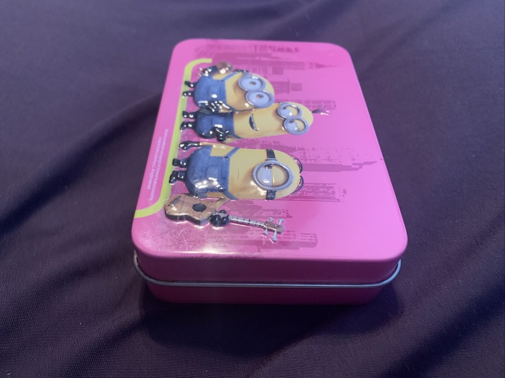 Minions Pink Tin Mini Pencil Case Ships Fast