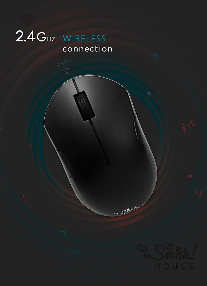 Wireless Silent Optical Mouse with USB Receiver Batteries Cordless Quiet