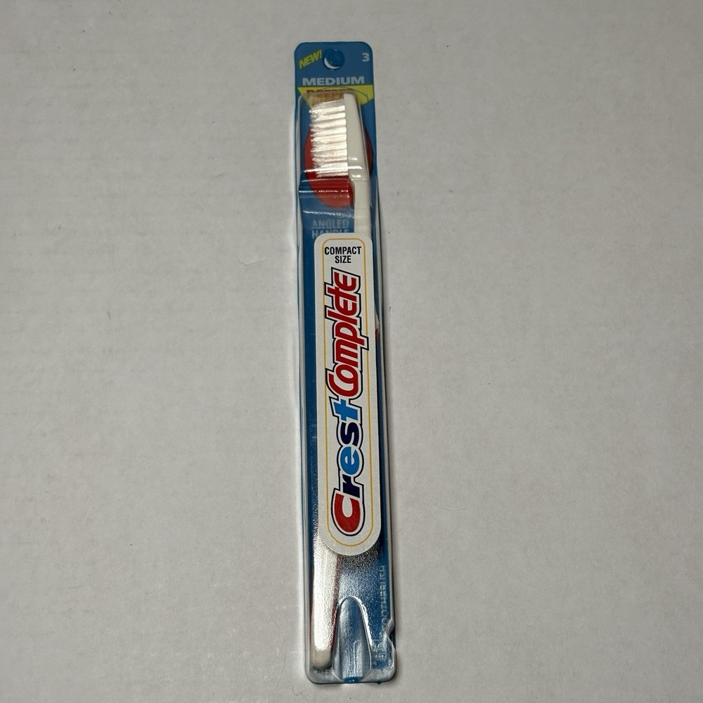 Vintage 1993 Sealed Crest Complete Compact Toothbrush Medium Deeper Ripples