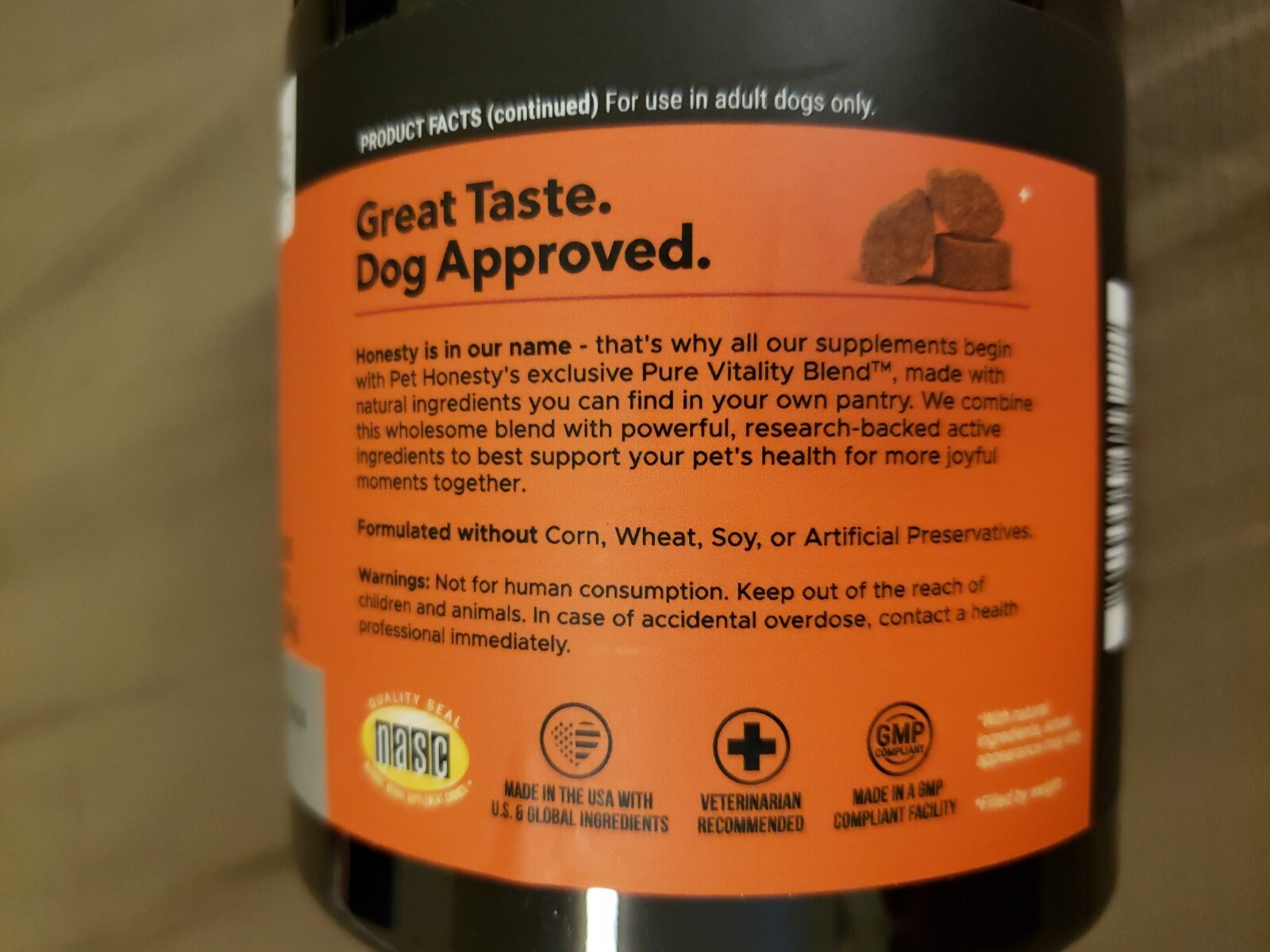 Pet Honesty Hip + Joint Health 30 Soft Chews Chicken Flv. Ex. 2024/25 MAX STRTH