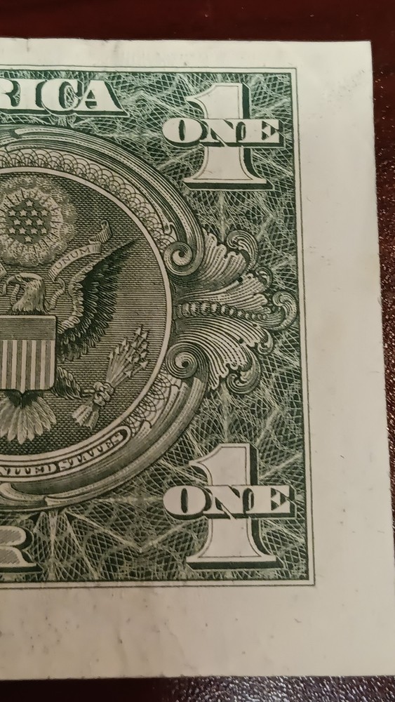 MAJOR ERROR 1974 $1 FRN - Misaligned Overprint (Low Seal/SN) & Miscut Note