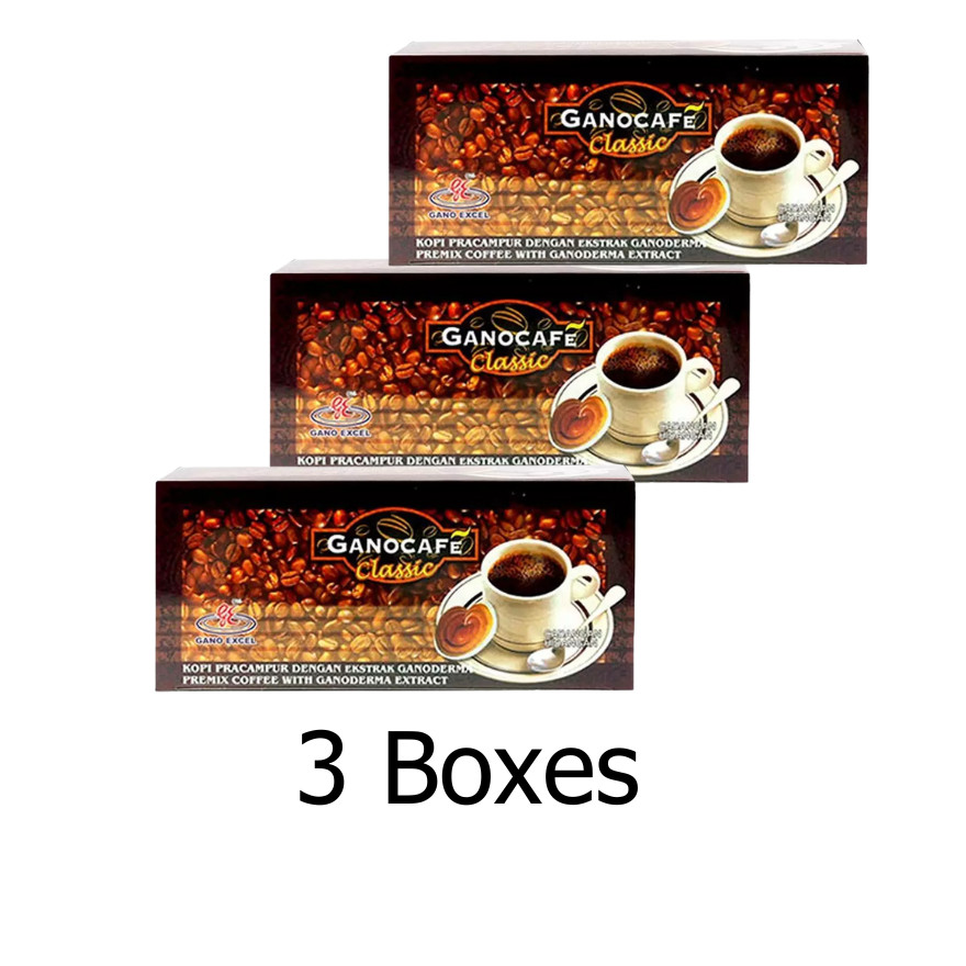 3 Box Gano Excel Ganocafe Classic Ganoderma Coffee – 90 Sachets