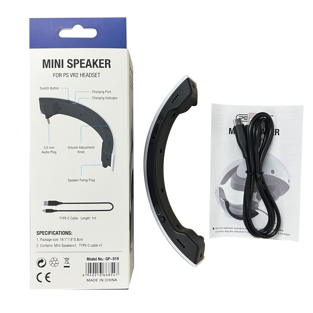 For PS5 VR2 Headset Stereo External Amplifier Speaker Accessories Type-C Charge