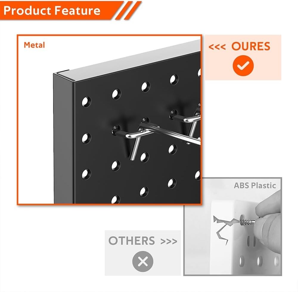Metal Pegboard Wall Panels - Garage Tool Storage