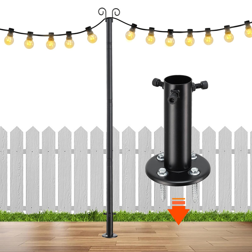 2 Pack Deck Patio Light hanging Pole for Outside String Lights for Wedding Party