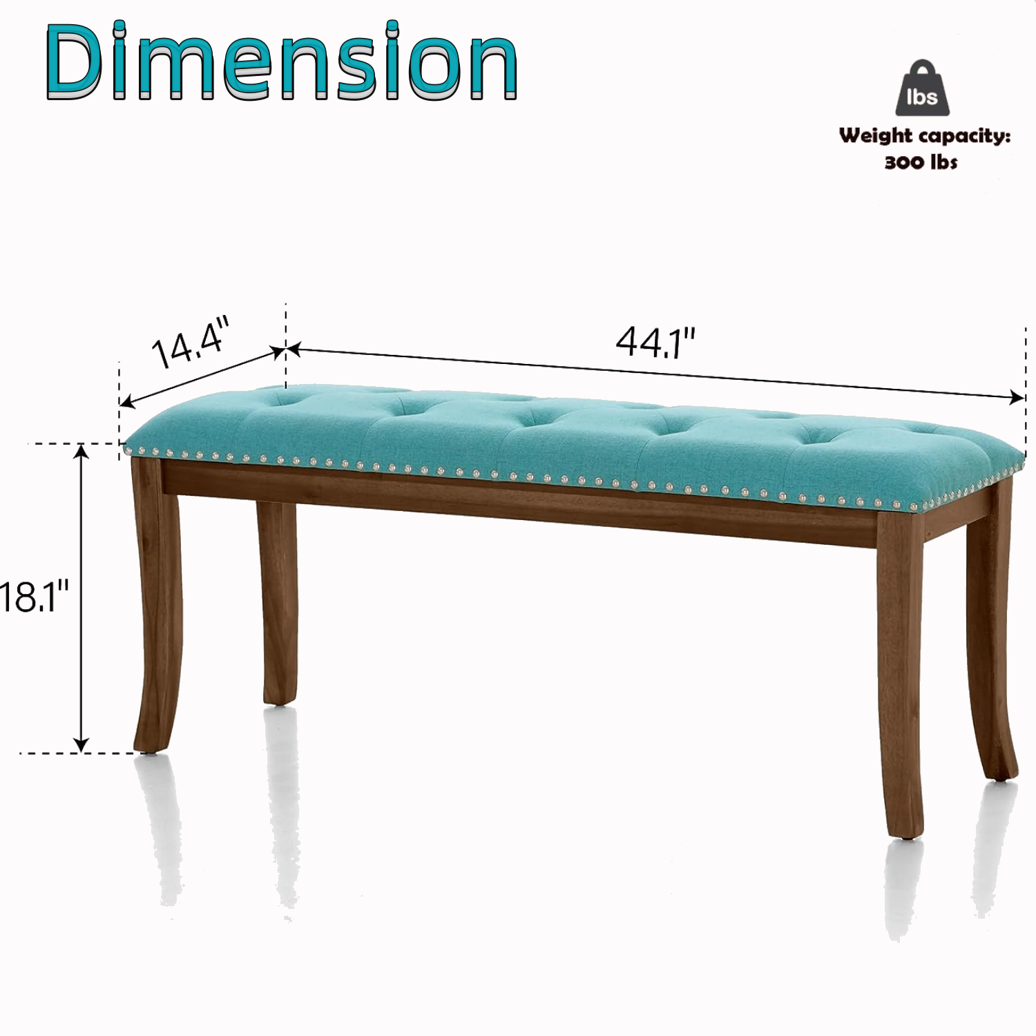 PHI VILLA 44 Inch Upholstered Entryway Bench Ottoman for Dining Room Bedroom