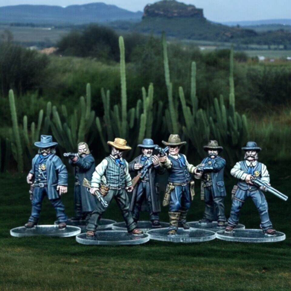 Wild West Wargames Collectors Figures 28mm US Marshals on Foot Gunfighters Ball