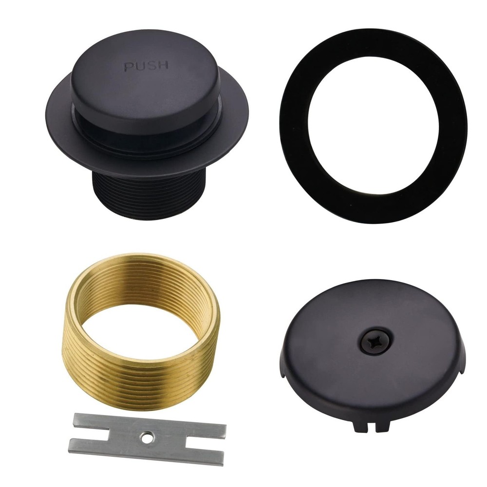 Black Tub Drain Tip-Toe Trim Set Conversion Kit Assembly, Hidrop