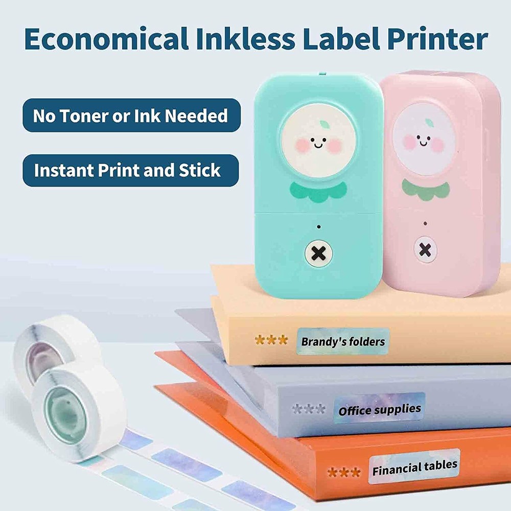 Phomemo D30 Mini Cute Bluetooth Label Maker Sticker Inkless Printer Machine