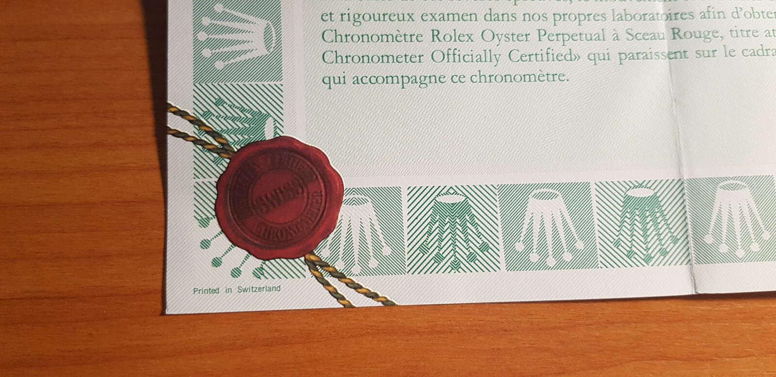 Rolex Oyster Perpetual Chronometre-Certific french blanc ref: 570.00