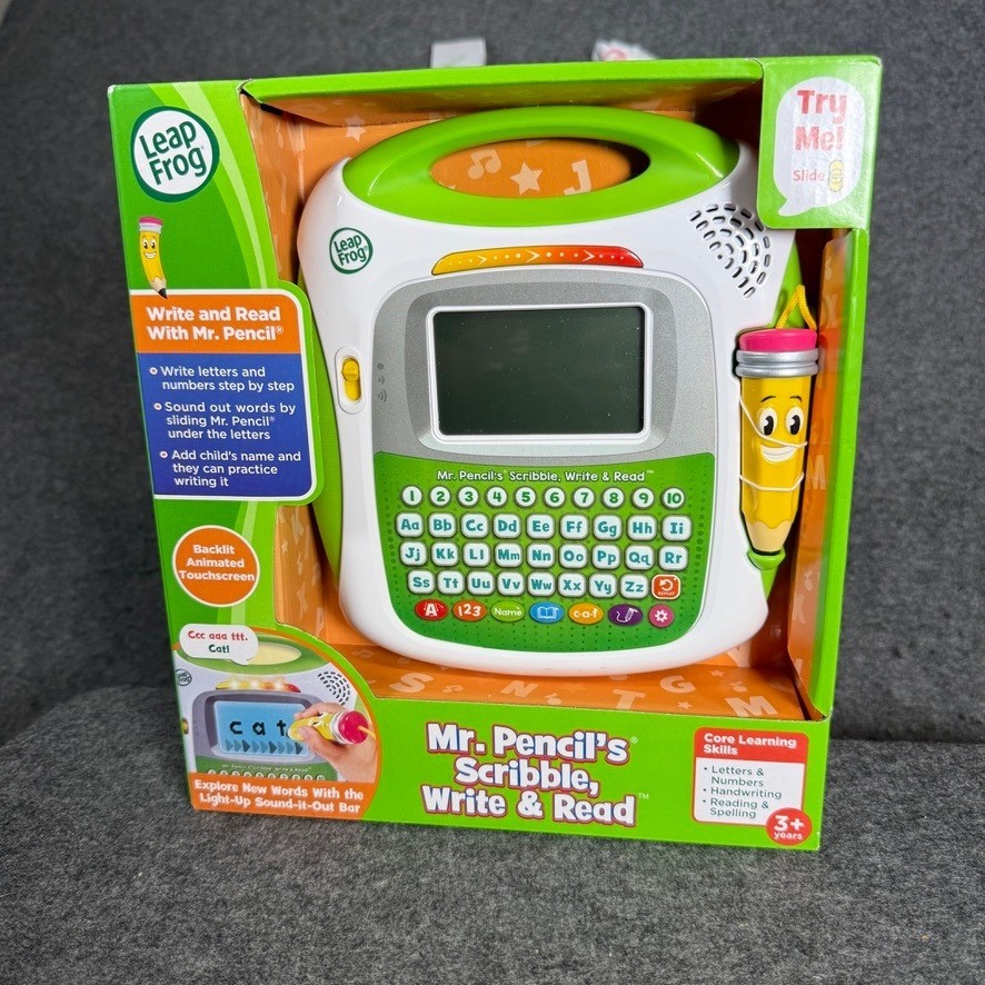 LeapFrog Mr Pencil Scribble Write Read Learning Toy Tablet Backlit Touchscreen