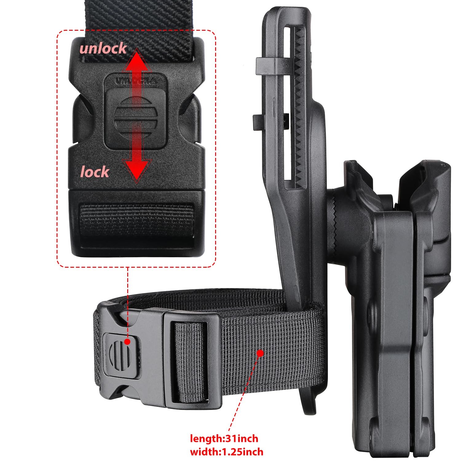 CYTAC Mega-Fit Light Holster for Streamlight TLR-1/TLR-2, Right Hand