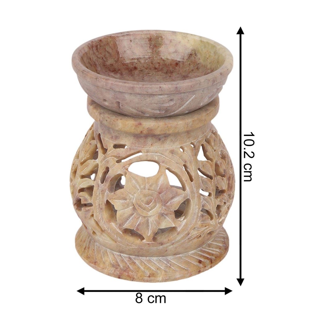 Handmade Soapstone Aroma Burner Oil Diffuser With Tea Light Candle