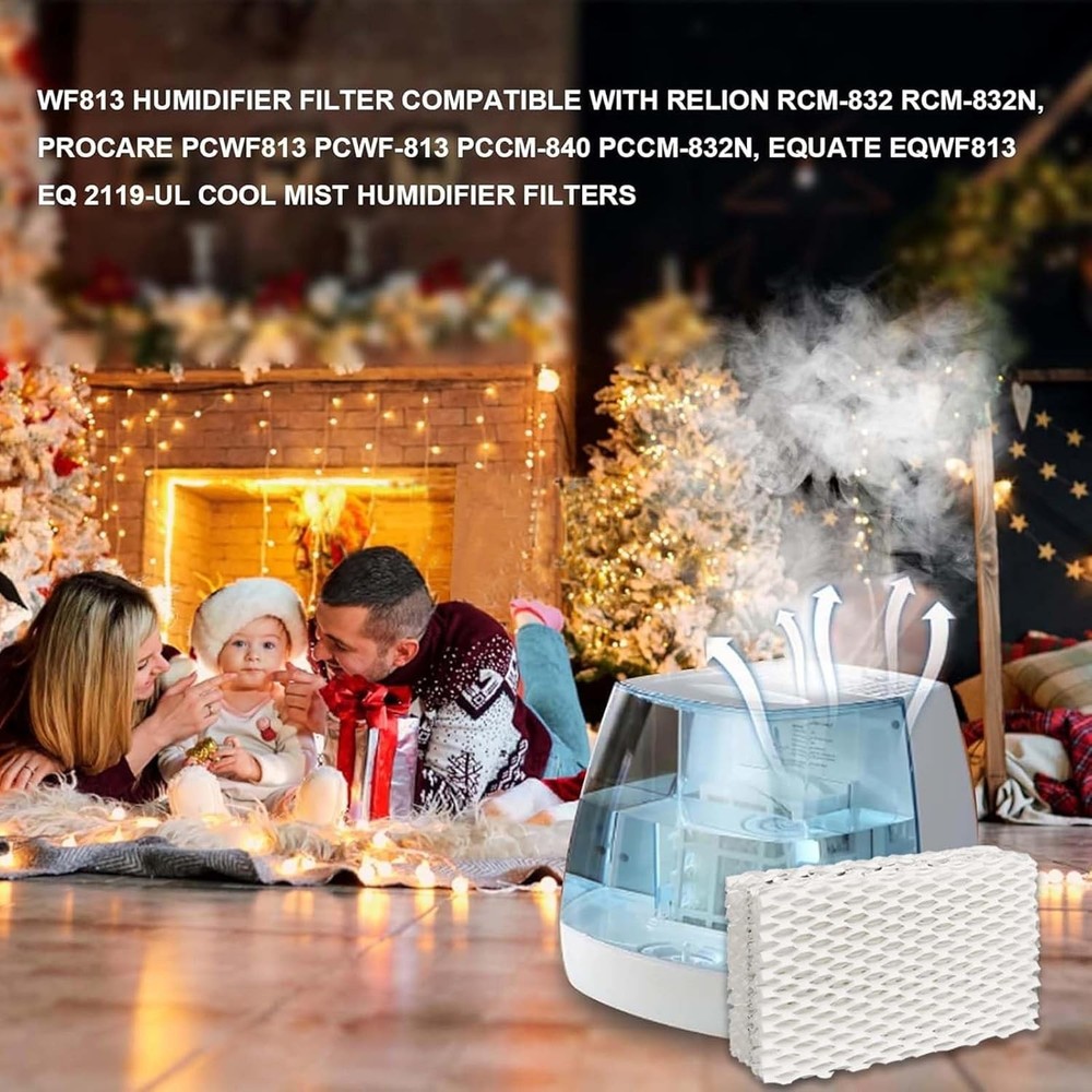 Compact 4-Pack Cooling Mist Replacement Filters for Top Humidifier Brands