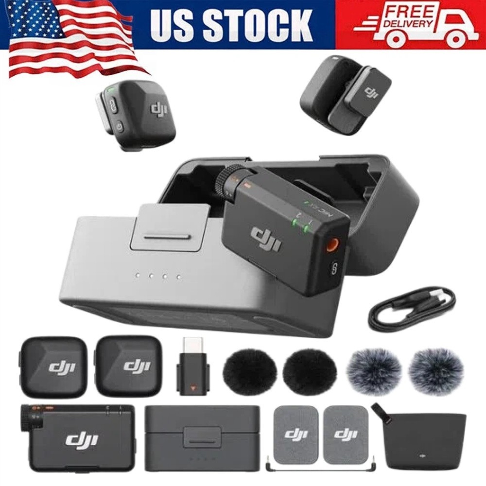 DJI Mic Mini (2 TX + 1 RX + Charging Case) Wireless Microphone for iPhone/Camera