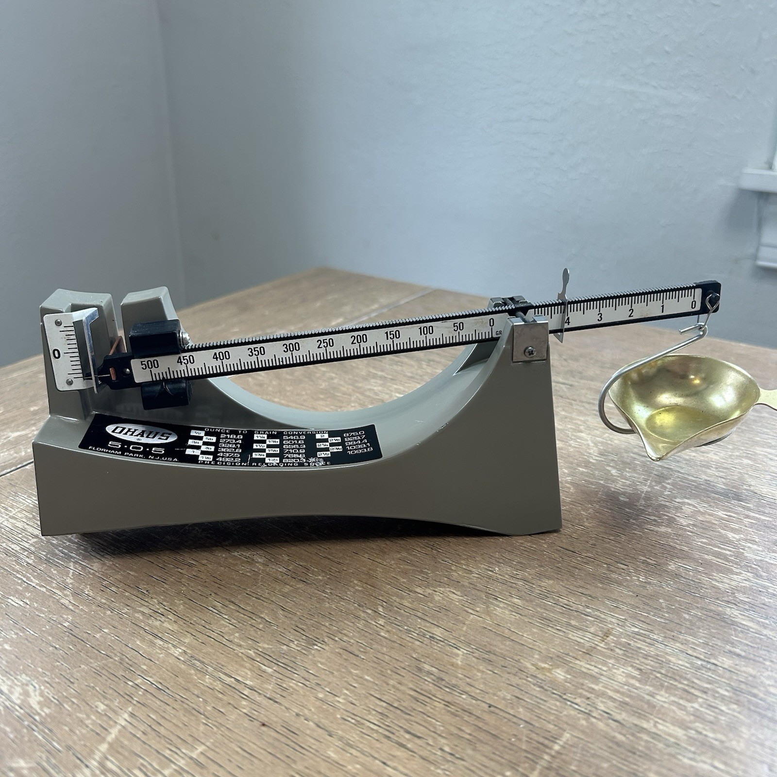 OHAUS 5 0 5 505-10 Precision Reloading Scale Balance Beam w/ Box & Instructions