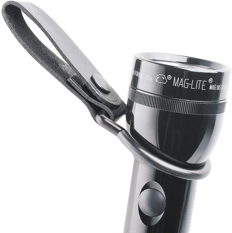 Stylish Black Leather Belt Holder for D-Cell Flashlight - Durable & Compact