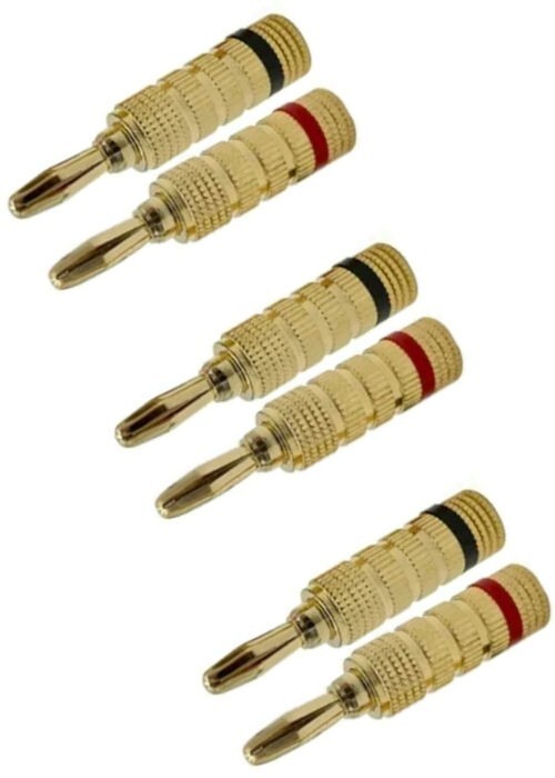 6 PCS (3 Pair) High Quality Banana Plugs Closed Screw Type for Speaker Cable