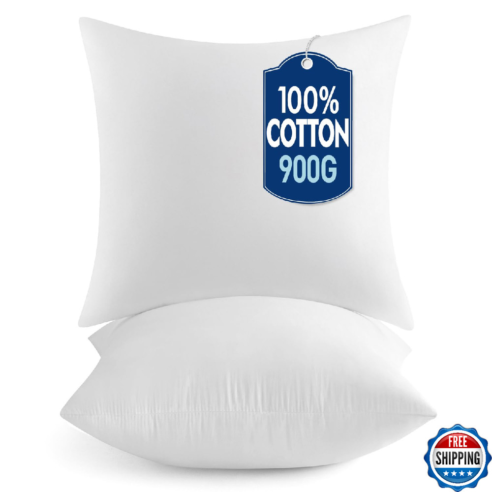 MIULEE 26x26 Pillow Inserts Set of 2, 100% Cotton, Microfiber Fill